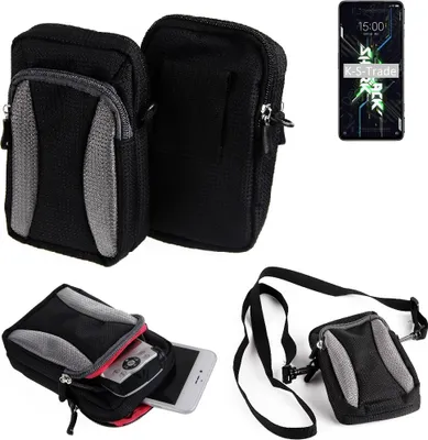 Produktbild von K-S-Trade Holster Schutz Hülle kompatibel mit Xiaomi Black Shark 4S Handy Hülle Gürteltasche Umhängetasche mit Zusatzfach schwarz