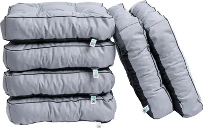 Produktbild von TexDeko® 6er Pack Loungekissen Gartenpolster für Rattanmöbel UV-Schutz & Wasserabweisend 55x55x12 cm (Hell-Grau)