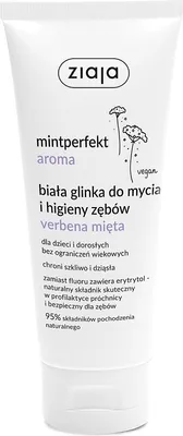 Zdjęcie produktu dla Ziaja Mintperfect Aroma Biała glinka do mycia i higieny zębów Verbena Mięta, 100 ml
