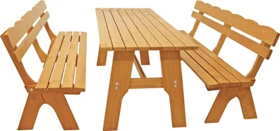 Produktbild von DEGAMO Gartenset Sitzgruppe Gartengarnitur FREITAL XXL 3-teilig 200cm, Holz Kiefer massiv