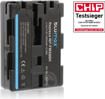 Produktbild von Blumax Akku | für Sony NP-FM500H Digitalkamera | Kapazität 1650mAh  |Spannung 7,2Volt | Video- und  Kamerazubehör