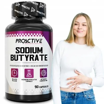 Obrázek produktu pro BUTYRÁT SODNÝ Kyselina máselná ZDRAVÉ STŘEVO Proaktivní butyrát sodný, 90 kapslí.
