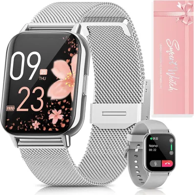 Produktbild von Damen Smartwatch mit Telefonfunktion 1,83 Zoll HD Touchscreen, Herzfrequenz, SpO2, Schlafmonitor, IP68, 113+ Sportmodi, Bluetooth für Android iOS