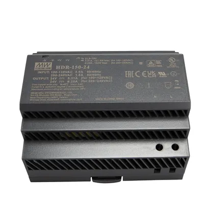 A gray industrial power supply unit is shown against a white background.