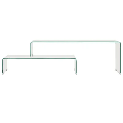 Immagine prodotto di set di 2 tavolini 90x30x20/110x30x40 cm in vetro temperato
