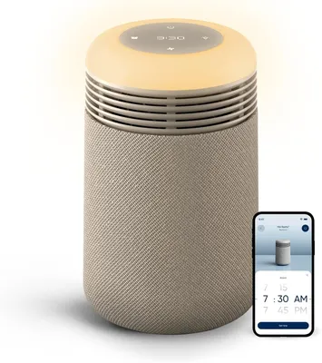 Produktbild von Mini Luftreiniger Schlafzimmer HEPA Filter leise mit Sonnenaufgang Wecklicht App Steuerung USB C entfernt Staub Pollen Tierhaare Gerüche