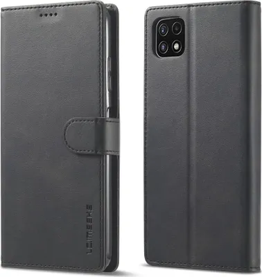 Produktbild von Samsung Galaxy A22 5G Hülle - LC.IMEEKE Luxus Klapphülle - Schwarz