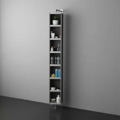 Produktbild von Drehbare Säule 198cm mit Regalen und Spiegel