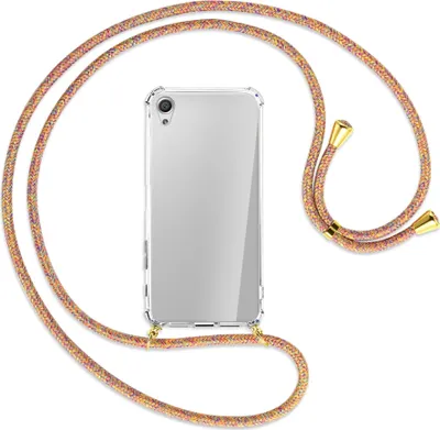 Produktbild von Handykette Backcover-Schutzhülle mit Band (Metall goldfarben) für Sony Xperia X Performance - Rainbow