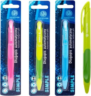 Zdjęcie produktu dla Dugopis automatyczny Simple 1mm mix ASTRA