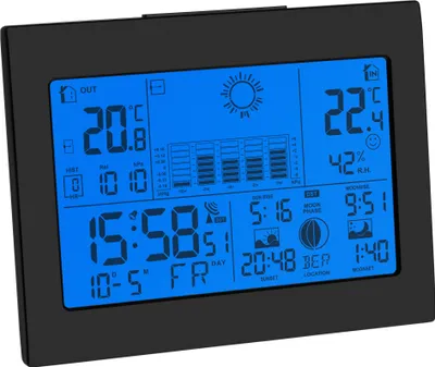 Produktbild von Funk Wetterstation Horizon Plus TFA 35.1155.01.99 Funkuhr Raumklimakontrolle 2 Display