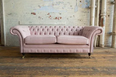 Immagine prodotto di XXL Divano 3 posti Divano Chesterfield Tappezzeria Sedile Set Similcuoio Rosa Nuovo