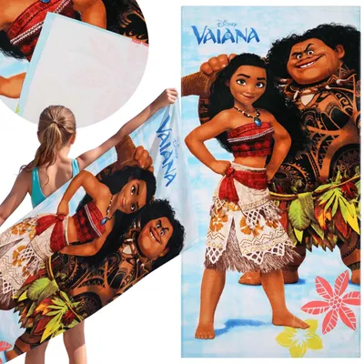 Produktbild von DISNEY Vaiana Schnelltrocknendes Strand- und Badetuch, 100% Baumwolle 70x140 cm