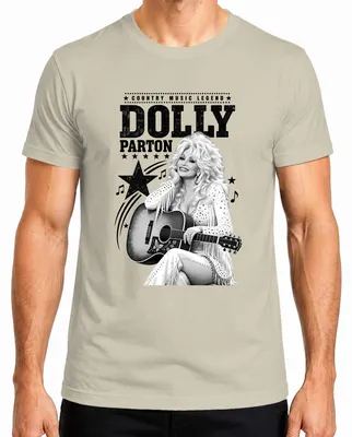 Obrázok produktu pre Tričko s potlačou Dolly Parton, legenda country hudby, westernová gitara, Nashville, pánske, farba: prírodná, veľkosť: M