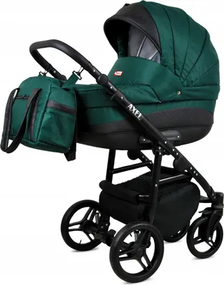 Produktbild von BabyLux® Axel | 3in1 Kinderwagen Set | Bottle Green | Kombikinderwagen | Kinderwagenset | Buggy