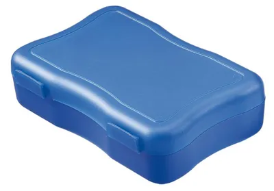 Obrázok produktu pre Obedárová nádoba "Wave" – malá, bez obsahu BPA, s uzáverom na cvaknutie – ekologická obedárová krabička vyrobená v Nemecku, určená pre deti do školy a škôlky – štandardná modrá farba, materiál PP