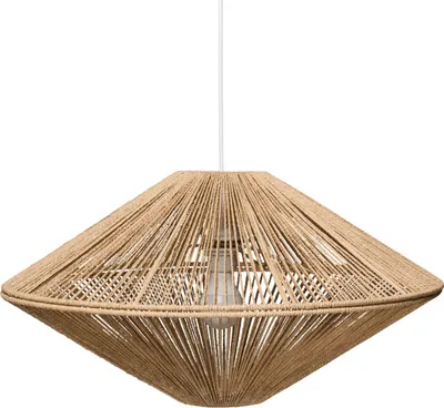 Produktbild von BELIANI Hängelampe Naturfarben Papierseil Geflochten Natürlich Boho Style Pendelleuchte Hängeleuchte Esszimmerlampe Wohnzimmerlampe