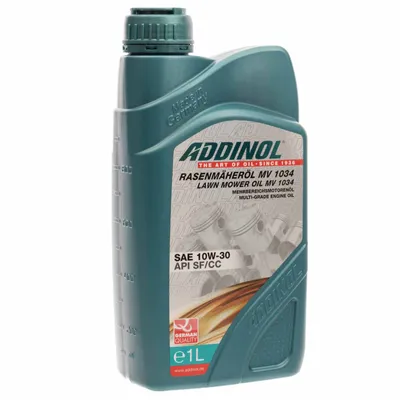 Produktbild von ADDINOL Rasenmäheröl MV 1034, SAE10W-30, mineralisch, 1L Dose - f. Viertakt-Benzin-Motoren - ganzjährig einsetzbar!