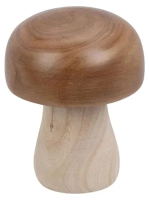 Produktbild von Holzfigur Pilz aus Holz, 15 cm hoch, 12 cm Durchmesser, natürliche Farbe