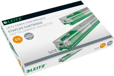 Image de Esselte Leitz Power Performance K10 Cassette d'agrafes - Lot d'agrafes - 1 cm - 210 agrafes - 26/10 - vert - 55 feuilles