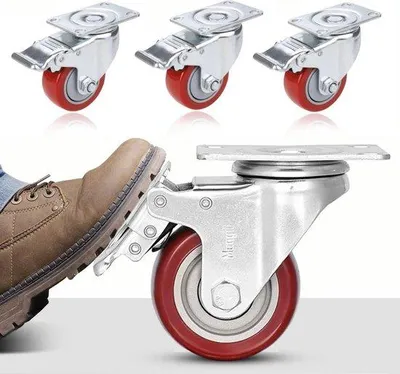 Immagine prodotto di Ruote per volanti da 75 mm con freno, 400 kg, silenziose, girevoli a 360°, universali