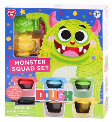 Produktbild von Playgo Knetspielzeug Monster Bande Set mit 6 bunten Töpfen