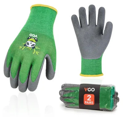 2 Paar Gartenhandschuhe aus Naturlatex, Gr. S, grün
