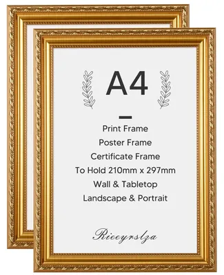 Barock Bilderrahmen Gold 2er-Set 21x29,7 cm A4