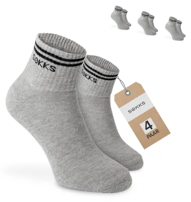 SOKKS Retro Sneakersocken Grau aus Baumwolle — 4 Paar Set