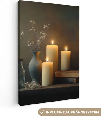Obrázek produktu pro Dekorace na zeď 40x60 cm - zátiší - svíčky, plátno obrazy obývací pokoj