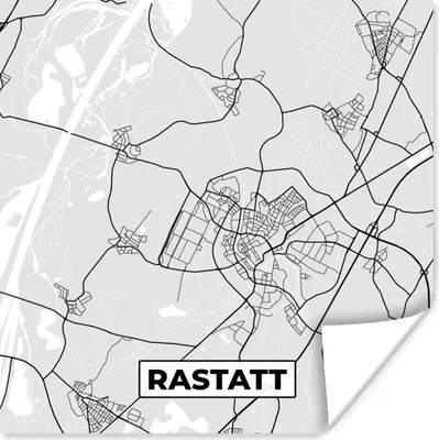 Produktbild von MuchoWow® Poster Stadtplan - Karte - Deutschland - Karte 50x50 cm - Wohnzimmerdekoration