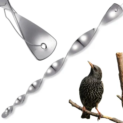 Produktbild von Vogelabwehr Windspirale Reflektorspirale Vogelschreck Silber 40 cm Balkon Garten