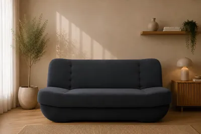 Produktbild von MOEBLO Schlafsofa PAFOS – Sofa Kippsofa Klappsofa Click-Clack Couch mit Bettkasten und Schlaffunktion (BxHxT): 192x90x87 cm (SORO 100 - Dunkelgrau)