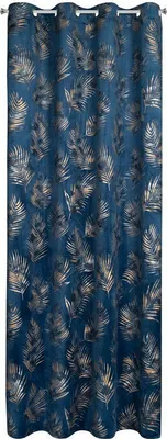 Image de Rideau 140x250 Gloria bleu marine feuille d'or velours prêt à poser Eurofirany