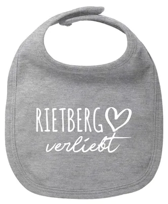 Produktbild von Huuraa Baby Lätzchen Rietberg verliebt Heather Grey Klettverschluss Baumwolle Latz Geschenkidee
