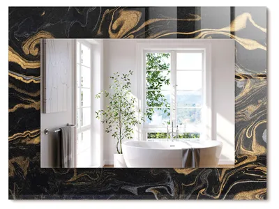 Produktbild von Abstraktes Marmormuster – Rechteckiger Spiegel mit Druck 80x60 cm – Modern - Dekorativ für die Wand