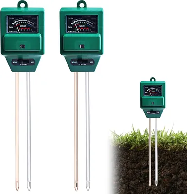 Produktbild von Bodenmesser 3-in-1, pH-Wert, Feuchtigkeit, Lichtintensität, 2 Stück, für Garten und Balkon