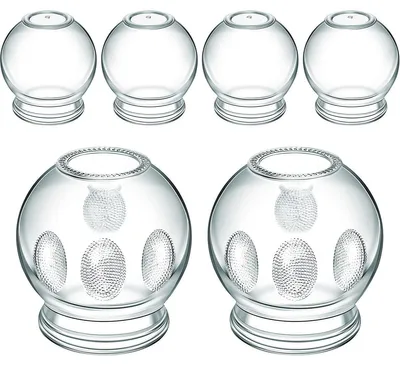 Produktbild von Schröpfgläser Set Glas 6 Stück, Vakuum Schröpfen Massage Set für Entspannung & Körperpflege, für Rücken, Beine & Arme, hitzebeständig & wiederverwendbar