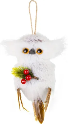 Image de Hibou MagicHome Noel, blanc, 18x8x6 cm