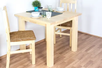 Produktbild von Esstisch Esszimmertisch 90x90 cm Kiefer massiv, Farbe: Natur