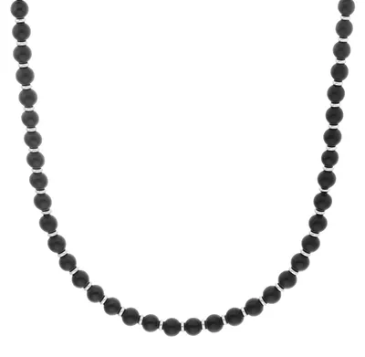 Produktbild von s.Oliver Halskette 2038004 Edelstahl mit Achatkugeln schwarz