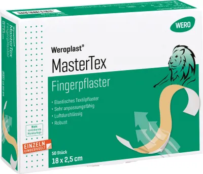 Produktbild von Weroplast MasterTex Fingerpflaster 18 x 2,5 cm, 50 Stk/Pkg