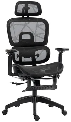 Obrázek produktu pro Ergonomická kancelářská židle - Kancelářská židle - Pracovní židle - Herní židle - Černá kancelářská židle s prodyšnou síťovinou