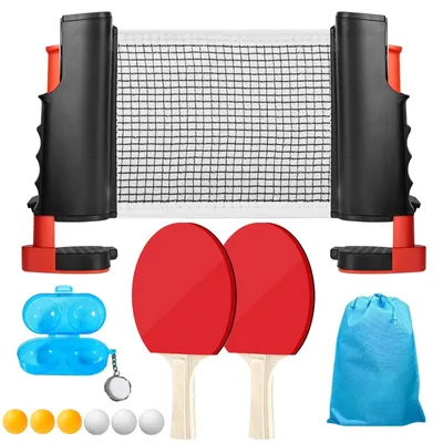 Obrázok produktu pre Sada na stolný tenis pozostávajúca zo siete, 2 rakiet, 6 lôpt a úložnej tašky