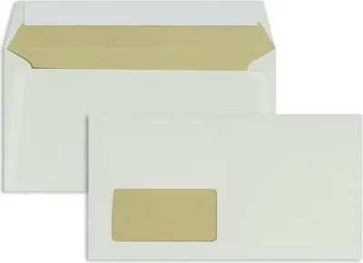 Produktbild von Briefumschläge Biotop3 125x235mm 90g/qm haftklebend Fenster VE=500 Stück creme