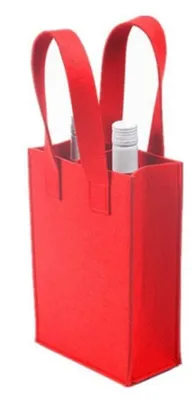 Image de Sac en feutre pour bouteilles - Support réutilisable pour 6 bouteilles - Idéal pour les voyages, les pique-niques et les barbecues - Gris