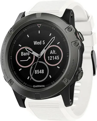 Produktbild von Strap-it® Garmin Fenix ​​5x/6x Silikonarmband (Weiß)
