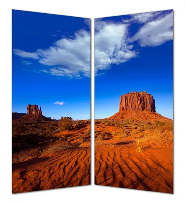 Produktbild von Wallario selbstklebende Duschrückwand 180 x 200 cm mit Motiv Monument Valley am Abend I - Wandverkleidung mit Hochglanzlaminat in Glasoptik