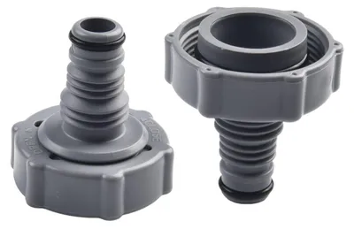 Produktbild von Ablassventil Schlauchadapter für Pool Entwässerungsadapter 2er-Set Ø 32 mm Grau Kunststoff