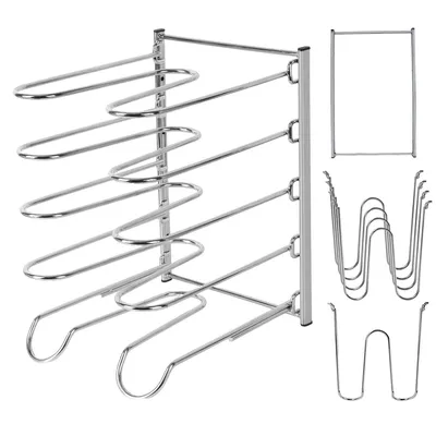 Produktbild von Verstellbarer Pfannen- und Topfhalter, Robustes Küchenregal für Ordnung im Schrank oder auf der Arbeitsplatte